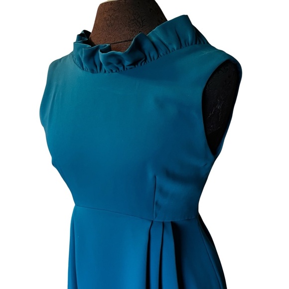 Camilyn Beth Blue Ruffle Collar Snap Back Cocktail Dress Size 2 - Picture 3 of 8